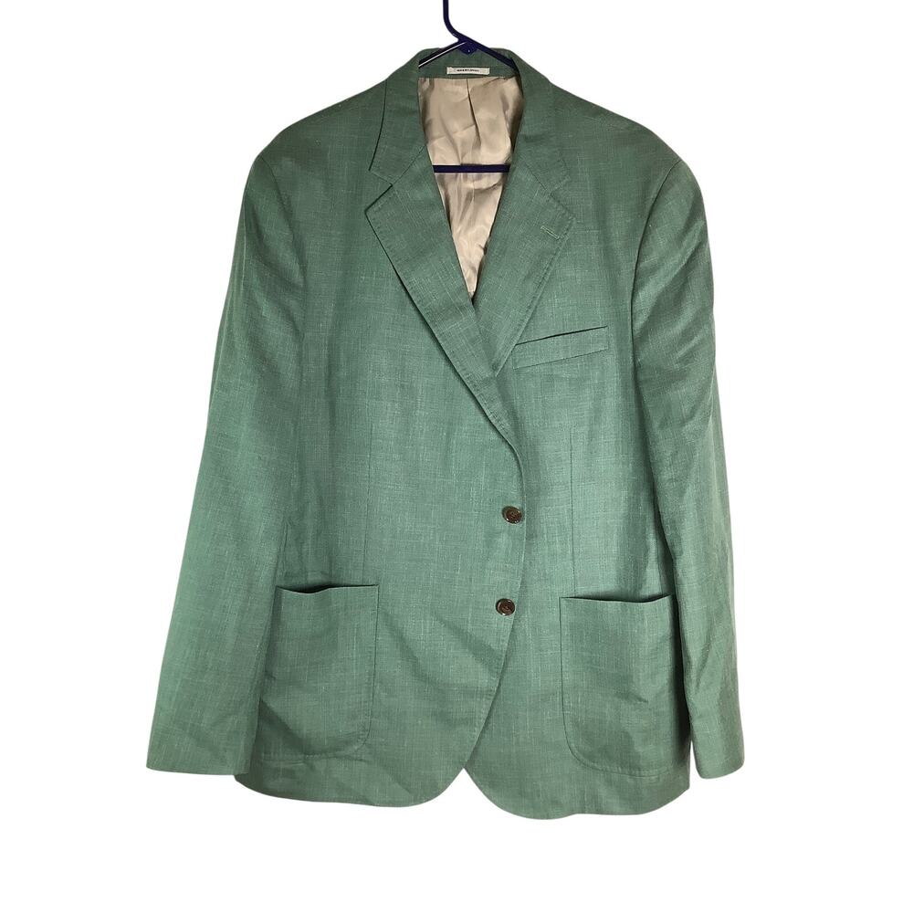 Peter Millar Men's 48R Green Wool Silk Linen Blazer Sports Coat Luxury HR13-27